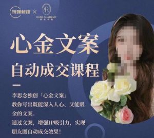 心金文案自动成交课程,教你写出既能深入人心又能吸金的文案,实现朋友圈自动成交效果-赚钱驿站