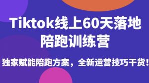 Tiktok线上60天落地陪跑训练营,独家赋能陪跑方案,全新运营技巧干货-赚钱驿站