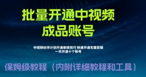 外面收费1980的暴力开通中视频计划教程,内附详细的快速通过中视频伙伴计划的办法-赚钱驿站