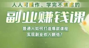 人人可操作、学完不焦虑的副业赚钱课,普通人如何打造爆款课程,实现副业收入翻倍-赚钱驿站