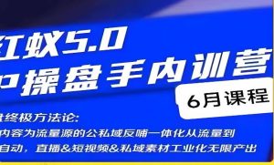 红蚁5.0IP操盘手内训营,IP操盘终极方法论-赚钱驿站
