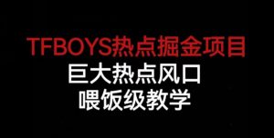 TFBOYS热点掘金项目，巨大热点风口，喂饭级教学-赚钱驿站