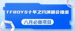 最新蓝海项目,靠最近非常火的TFBOYS十年之约演唱会流量掘金,八月必做的项目【揭秘】-赚钱驿站