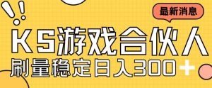 快手游戏合伙人新项目,新手小白也可日入300+,工作室可大量跑-赚钱驿站