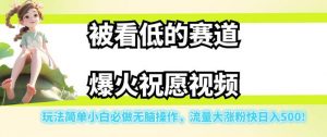被看低的赛道爆火祝愿视频,玩法简单小白必做无脑操作,流量大涨粉快日入500-赚钱驿站