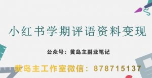 副业拆解:小红书学期评语资料变现项目,视频版一条龙实操玩法分享给你-赚钱驿站