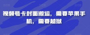 视频号卡封面搬运，需要苹果手机，需要越狱-赚钱驿站
