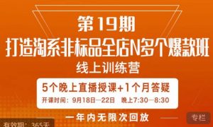 打造淘系非标全店N多个爆款线上课,5天直播课-赚钱驿站