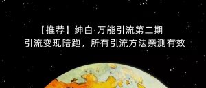 【推荐】绅白·万能引流第二期,引流变现陪跑,所有引流方法亲测有效-赚钱驿站
