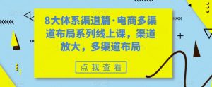 8大体系渠道篇·电商多渠道布局系列线上课，渠道放大，多渠道布局-赚钱驿站
