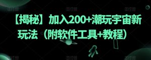 【揭秘】加入200+潮玩宇宙新玩法(附软件工具+教程)-赚钱驿站
