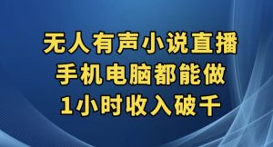 抖音无人有声小说直播，手机电脑都能做，1小时收入破千【揭秘】-赚钱驿站