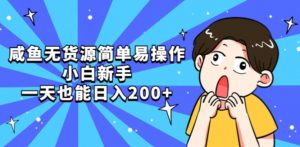 咸鱼无货源简单易操作小白新手一天也能日入200+【揭秘】-赚钱驿站