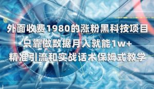 外面收费1980的涨粉黑科技项目，只靠做数据月入就能1w+【揭秘】-赚钱驿站