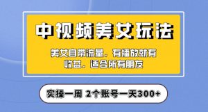 实操一天300+，中视频美女号项目拆解，保姆级教程助力你快速成单！【揭秘】-赚钱驿站
