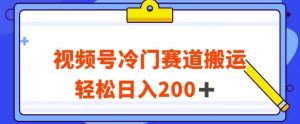 视频号最新冷门赛道搬运玩法,轻松日入200+【揭秘】-赚钱驿站