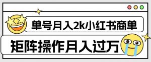 外面收费1980的小红书商单保姆级教程,单号月入2k,矩阵操作轻松月入过万-赚钱驿站