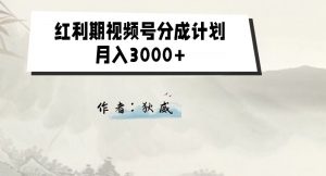 外面收费1980的红利期视频号分成计划2.0版本教学【揭秘】-赚钱驿站