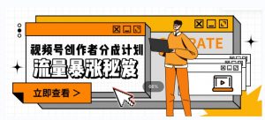 一条视频收益3000+,一条作品涨粉2000+,视频号流量爆炸·的秘籍-赚钱驿站