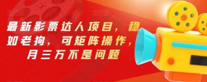 最新影票达人项目,稳如老狗,可矩阵操作,月三万不是问题【揭秘】-赚钱驿站