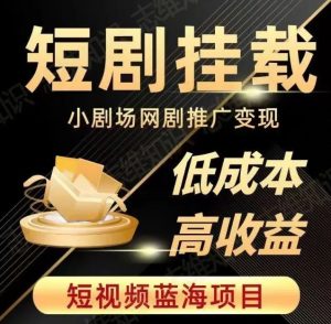 2023短视频蓝海项目,抖音快手短剧推广变现教程,低成本高收益-赚钱驿站