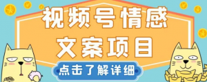 视频号情感文案项目,简单操作,新手小白轻松上手日入200+【揭秘】-赚钱驿站