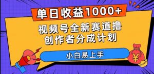 单日收益1000+，视频号全新赛道撸创作者分成计划，小白易上手【揭秘】-赚钱驿站