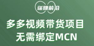 多多视频带货个人版 ,无需绑定mcn,简单操作月入3000+-赚钱驿站