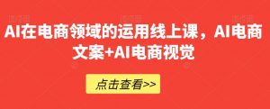 AI在电商领域的运用线上课,AI电商文案+AI电商视觉-赚钱驿站