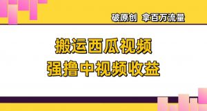 搬运西瓜视频强撸中视频收益,日赚600+破原创,拿百万流量【揭秘】-赚钱驿站