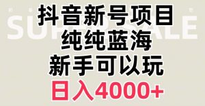 抖音蓝海赛道,必须是新账号,日入4000+【揭秘】-赚钱驿站