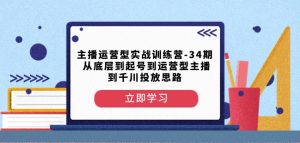 主播运营型实战训练营-第34期从底层到起号到运营型主播到千川投放思路-赚钱驿站
