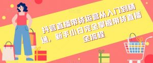 抖音直播带货运营从入门到精通,新手小白完全掌握带货直播全流程-赚钱驿站