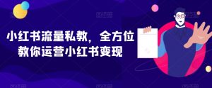 小红书流量私教,全方位教你运营小红书变现-赚钱驿站