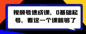 视频号速成课,0基础起号,看这一个课就够了-赚钱驿站