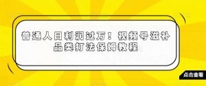 普通人日利润过万!视频号滋补品类打法保姆教程【揭秘】-赚钱驿站