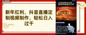 年底风口项目,定制视频直播变现,日入1000加,会打字就行【揭秘】-赚钱驿站