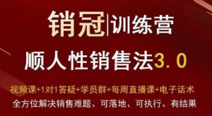 爆款!销冠训练营3.0之顺人性销售法,全方位解决销售难题、可落地、可执行、有结果-赚钱驿站