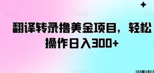 翻译转录撸美金项目,轻松操作日入300+【揭秘】-赚钱驿站