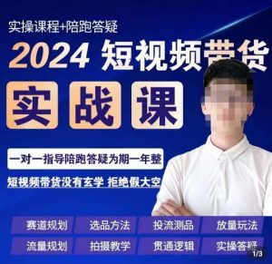 果哥·2024短视频带货实操课,赛道规划/选品方法/投流测品/放量玩法/流量规划/拍摄教学-赚钱驿站
