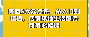 美团&大众点评,从入门到精通,店铺本地生活服务商家必修课-赚钱驿站