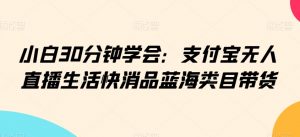 小白30分钟学会:支付宝无人直播生活快消品蓝海类目带货【揭秘】-赚钱驿站