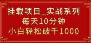挂载项目,小白轻松破1000,每天10分钟,实战系列保姆级教程【揭秘】-赚钱驿站