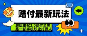 超级维权2.0全新玩法,2024赔付全思路职业打假一部手机搞定【仅揭秘】-赚钱驿站