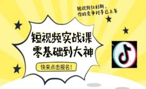 短视频零基础落地实操训练营,短视频实战课零基础到大神-赚钱驿站