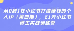 从0到1在小红书打造赚钱的个人IP(第四期),21天小红书博主实战训练营-赚钱驿站