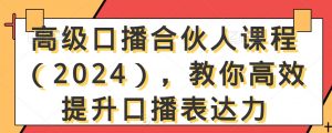 高级口播合伙人课程(2024),教你高效提升口播表达力-赚钱驿站