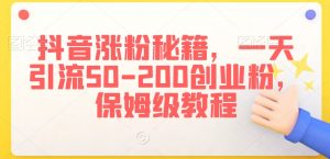 抖音涨粉秘籍,一天引流50-200创业粉,保姆级教程【揭秘】-赚钱驿站