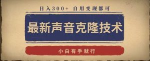 最新声音克隆技术,有手就行,自用变现都可,日入300+【揭秘】-赚钱驿站