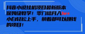抖音最新小说挂机项目,保姆级教学,零成本月入1w+,小白轻松上手【揭秘】-赚钱驿站